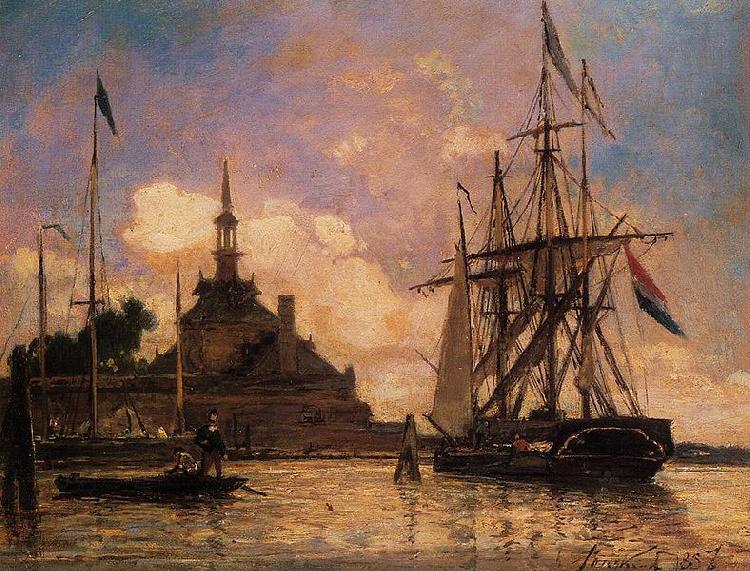 Johan Barthold Jongkind The Port of Rotterdam oil painting picture